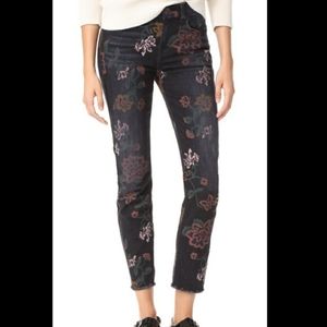 7 Black Raw Hem Roxanne Skinny Jean